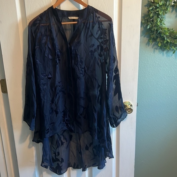 Soft Surroundings Multi Style Sheer Top Silk/Viscose Blend  size xs - Picture 3 of 14